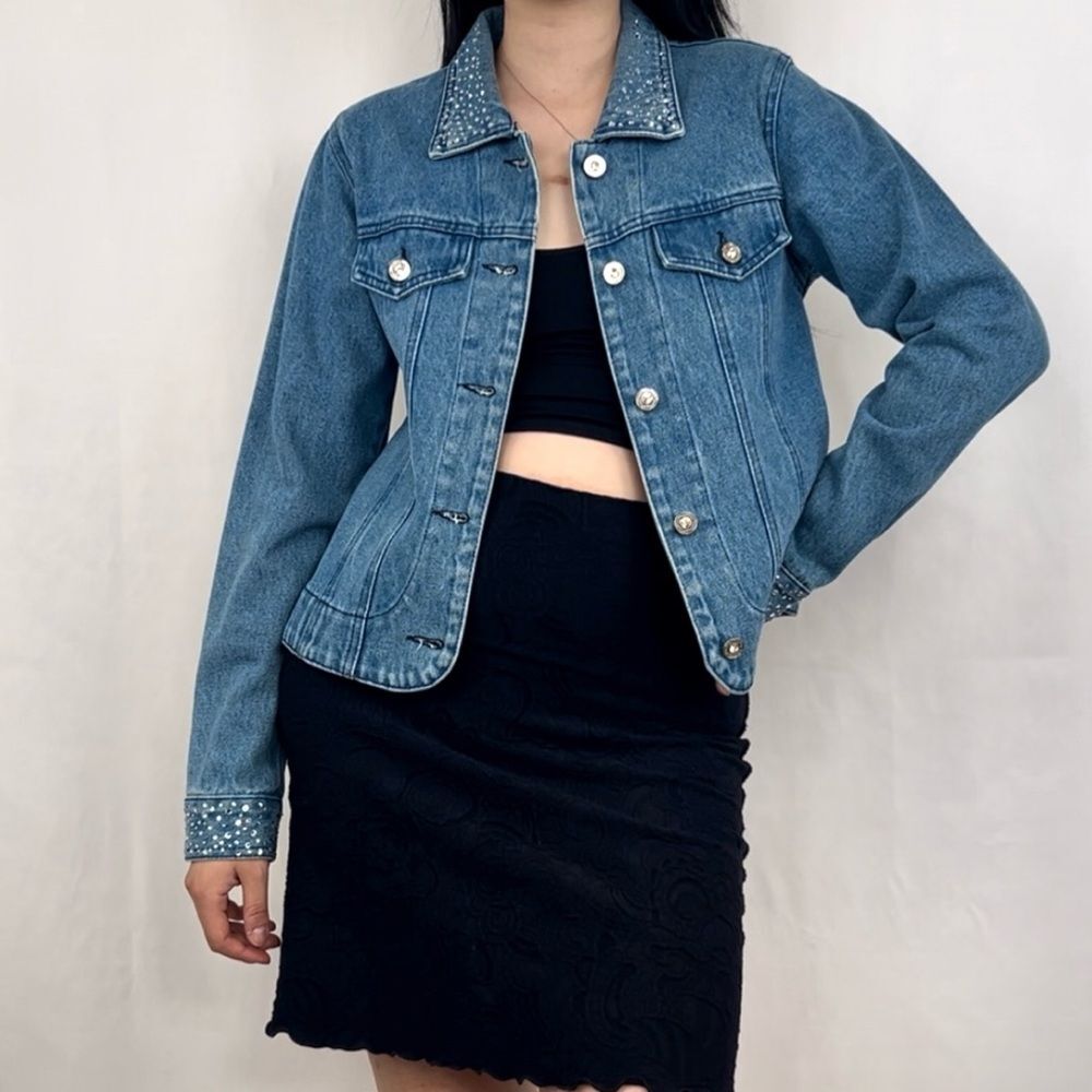 Y2K Simply Hot Bedazzled Rhinestone Denim Jean Jacket